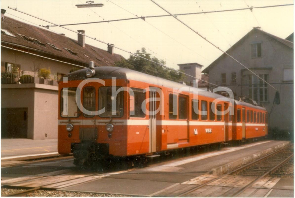 Fotografia d epoca originale 1985 SVIZZERA Ferrovie WYNENTAL UND SUHRENTALBAHN Treno passeggeri Fotografia 1