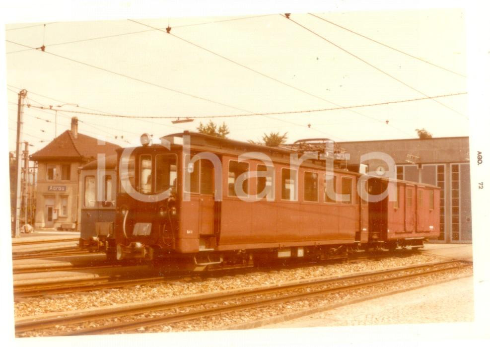 Fotografia d epoca originale 1972 AARAU SVIZZERA Ferrovie WYNENTAL UND SUHRENTALBAHN Locomotrice Fotografia 1