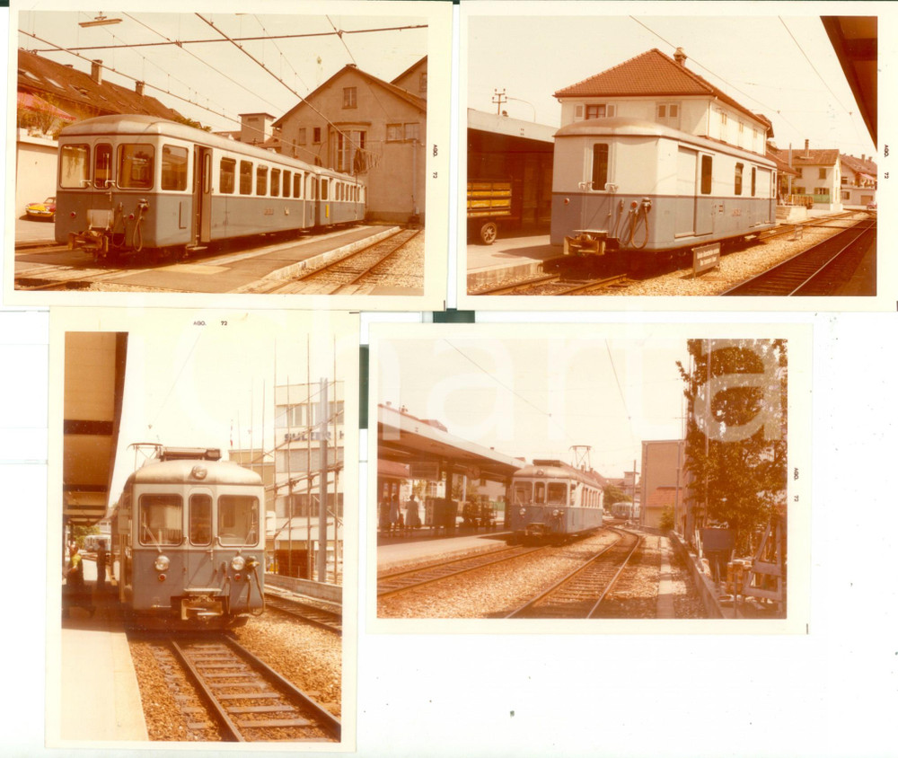 Fotografia d epoca originale 1972 SVIZZERA Ferrovie WYNENTAL UND SUHRENTALBAHN Locomotiva Lotto 4 fotografie 1