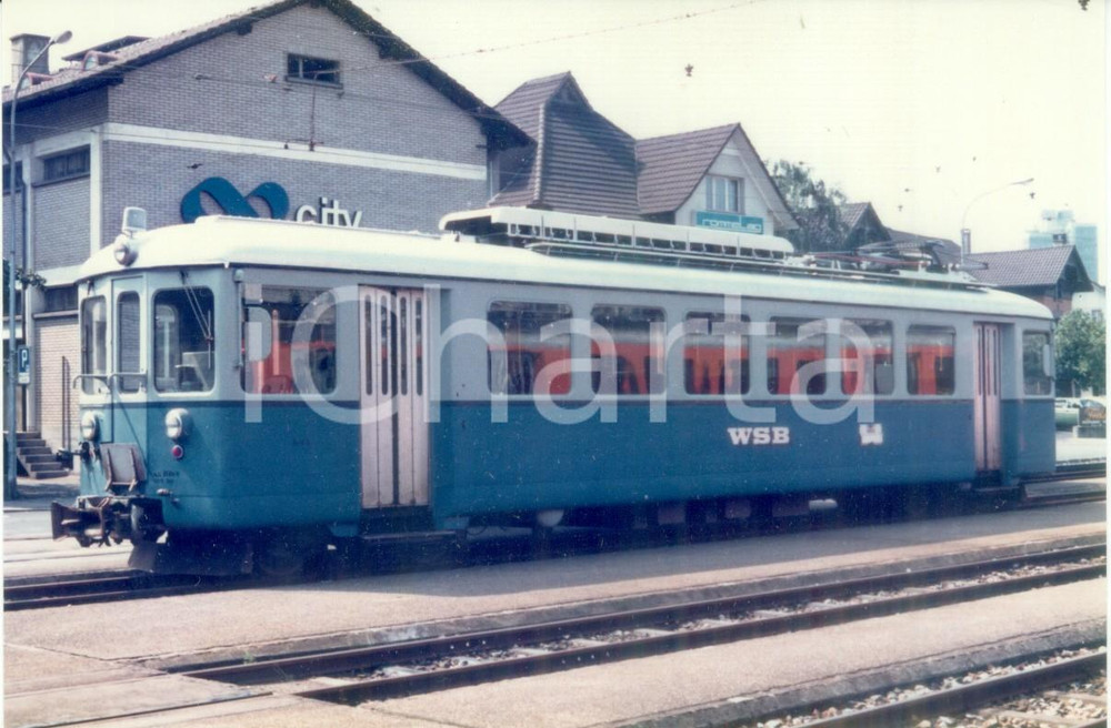 Fotografia d epoca originale 1975 ca SVIZZERA Ferrovie WYNENTAL UND SUHRENTALBAHN Motrice passeggeri Foto 1