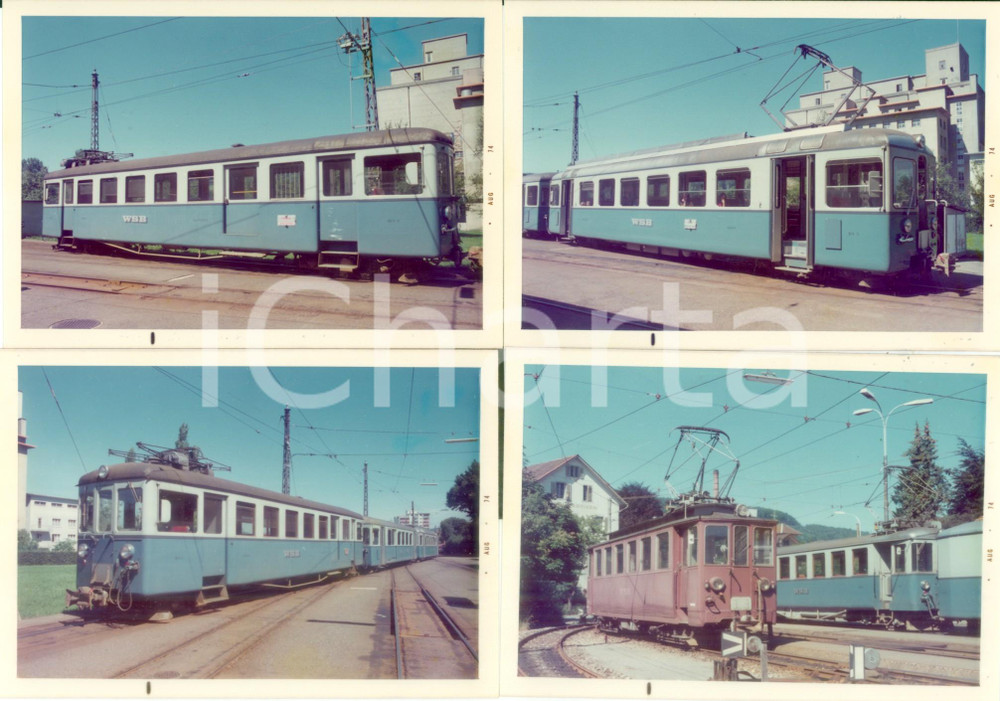 Fotografia d epoca originale 1974 SVIZZERA Ferrovie WYNENTAL UND SUHRENTALBAHN Vagoni motrice Lotto 4 foto 1