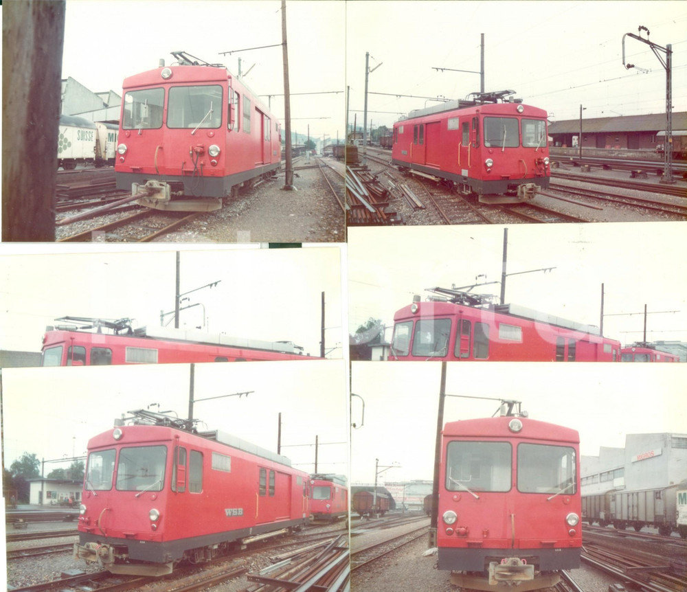 Fotografia d epoca originale 1985 SVIZZERA Ferrovie WYNENTAL UND SUHRENTALBAHN Locomotiva Lotto 6 fotografie 1