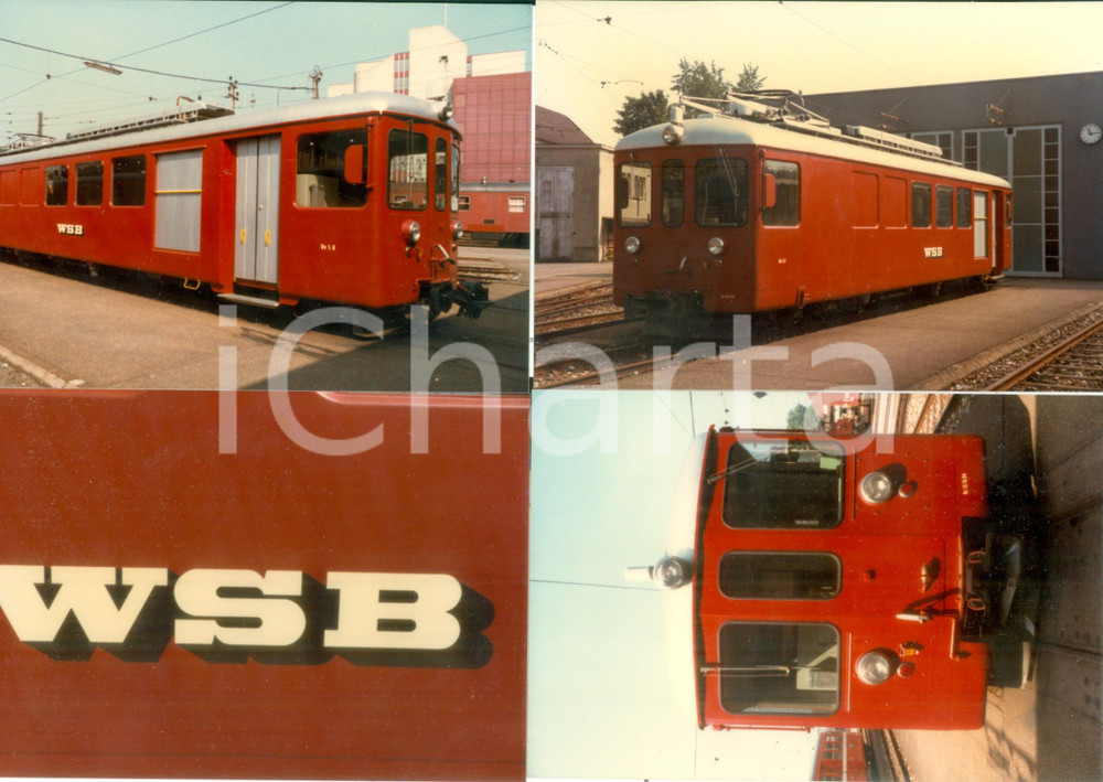 Fotografia d epoca originale 1985 SVIZZERA Ferrovie WYNENTAL UND SUHRENTALBAHN Locomotiva Lotto 4 fotografie 1