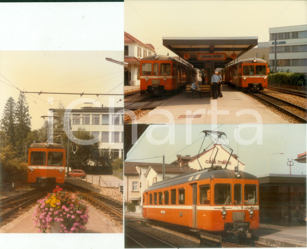 Fotografia d epoca originale 1985 AARAU Ferrovie WYNENTAL UND SUHRENTALBAHN Locomotive Lotto 3 foto 1