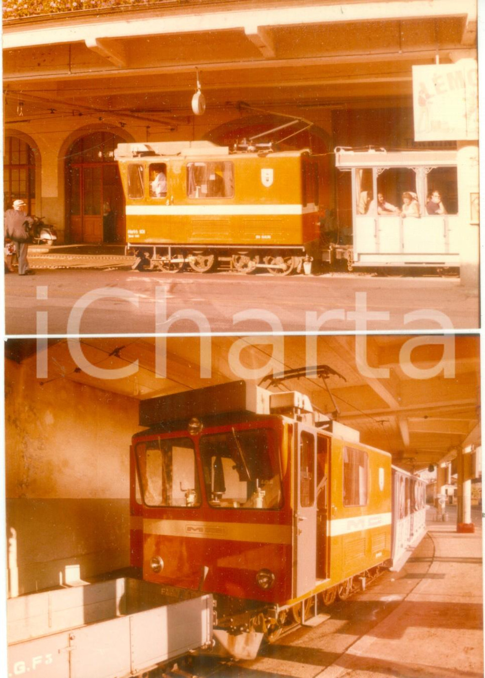 Fotografia d epoca originale 1975 ca SVIZZERA Ferrovia MONTREUX  GLION Locomotiva 101 Lotto 2 fotografie 1
