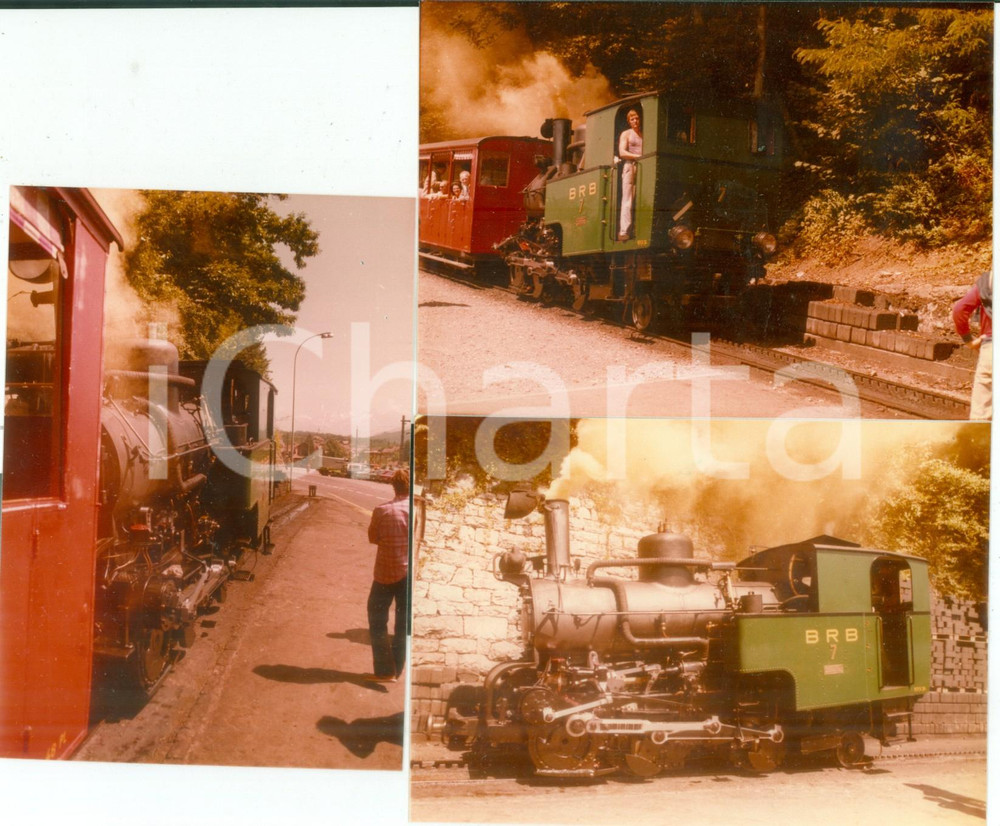 Fotografia d epoca originale 1975 ca SVIZZERA Ferrovie BRIENZROTHORNBAHN Locomotiva 7 Lotto 3 fotografie 1