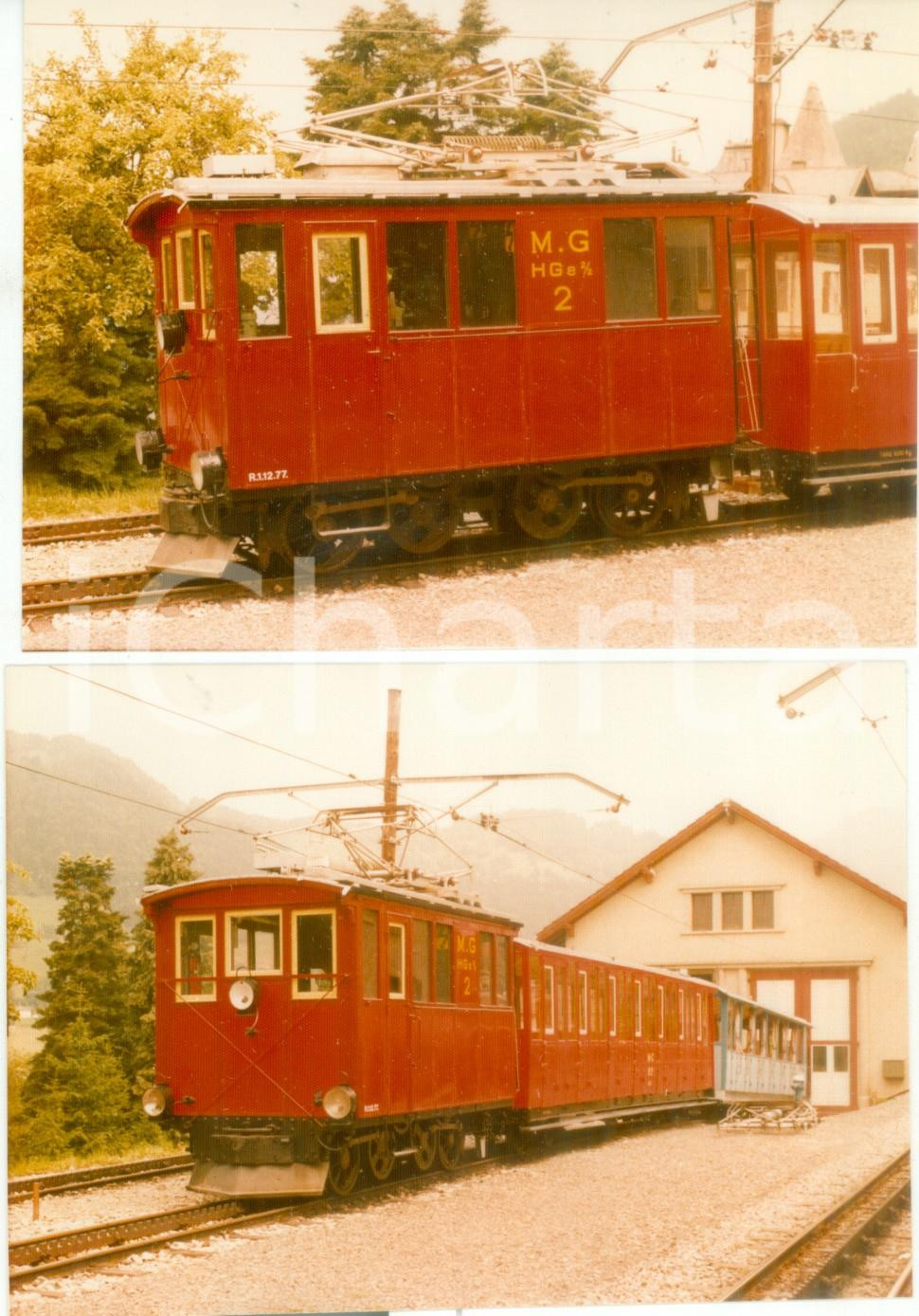 Fotografia d epoca originale 1973 SVIZZERA Ferrovia MONTREUX  GLION Locomotiva 2 Lotto 2 fotografie 1