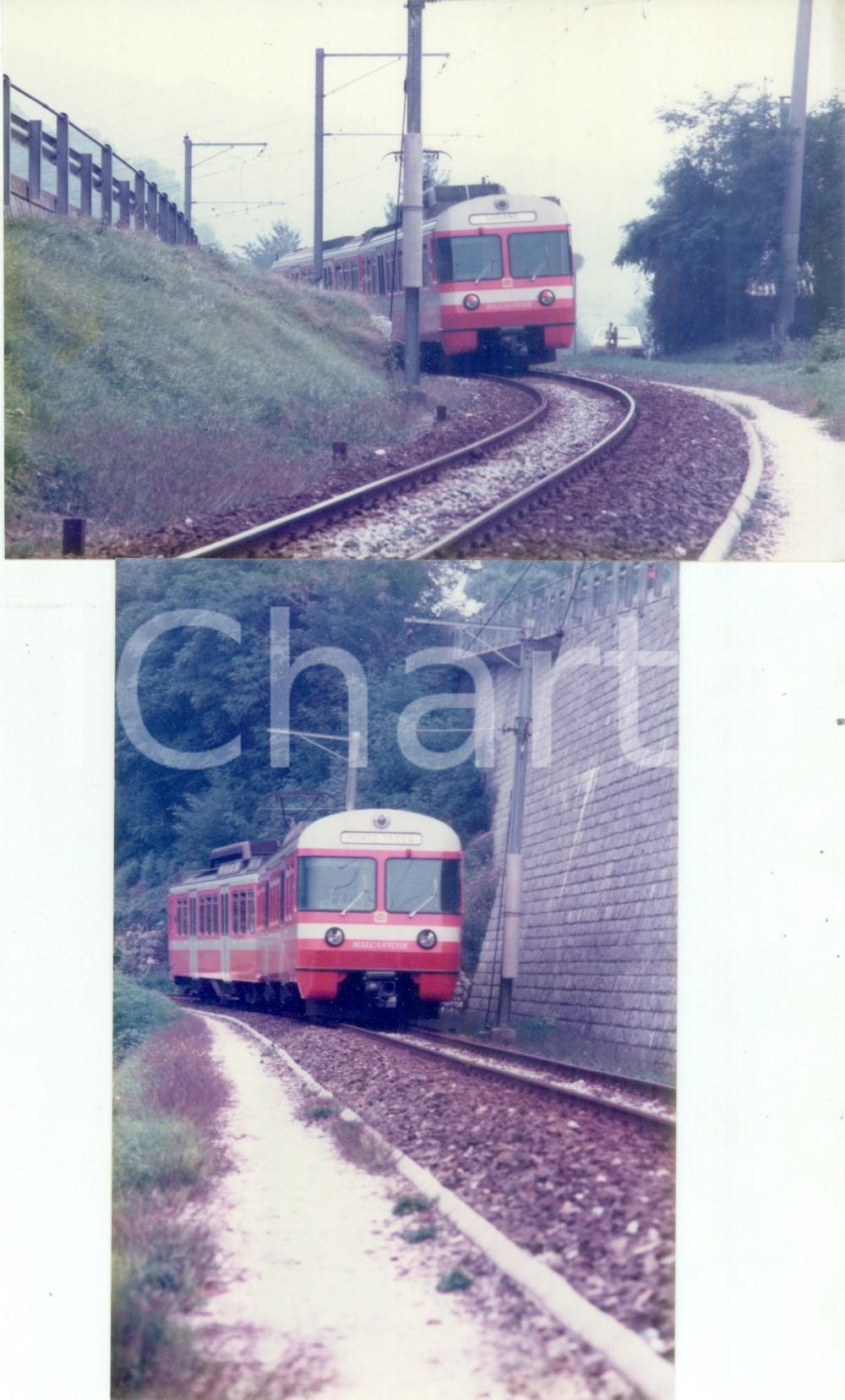 Fotografia d epoca originale 1975 ca FERROVIA LUGANOPONTE TRESA Treno passeggeri per MALCANTONE Lotto 2 foto 1