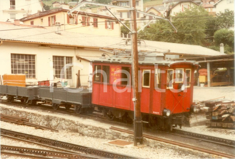 Fotografia d epoca originale 1984 SVIZZERA Ferrovia ROCHERS DE NAYE Locomotiva M.G. 2 Fotografia 1