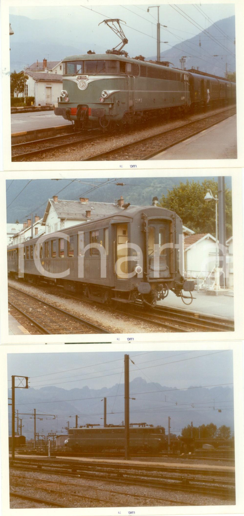 Fotografia d epoca originale 1971 FRANCE Ferrovie SNCF Locomotiva BB 25154 Lotto 3 fotografie 1