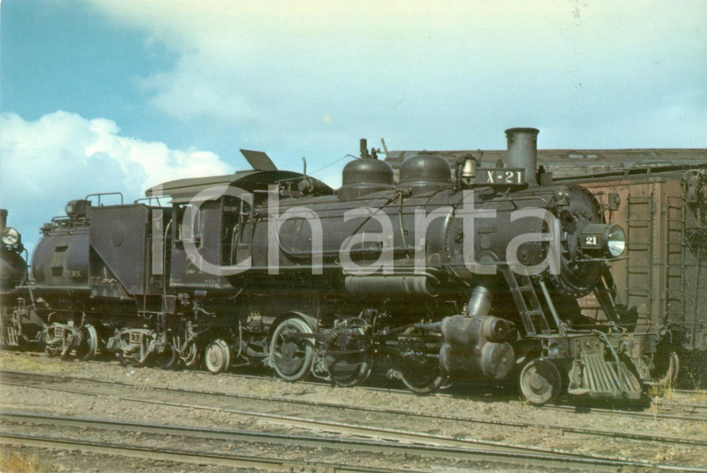 Fotografia d epoca originale 1972 CALIFORNIA WESTERN RAILROAD USA Locomotiva X21 Fotografia seriale 1