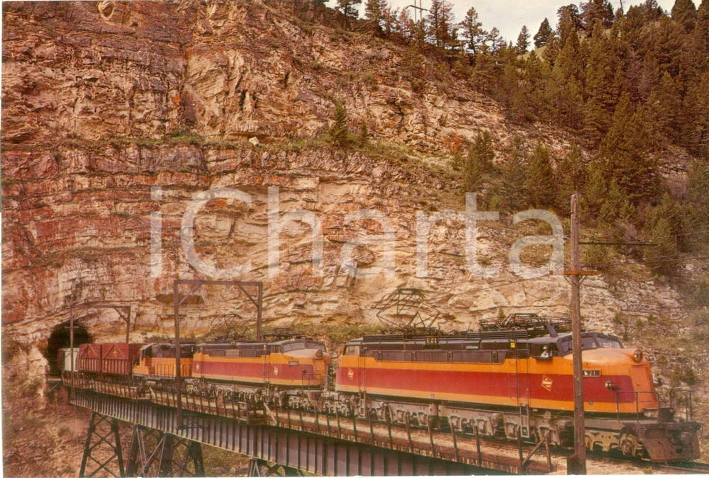 Fotografia d epoca originale 1972 THE MILWAUKEE ROAD USA Locomotiva E21 Fotografia seriale 1