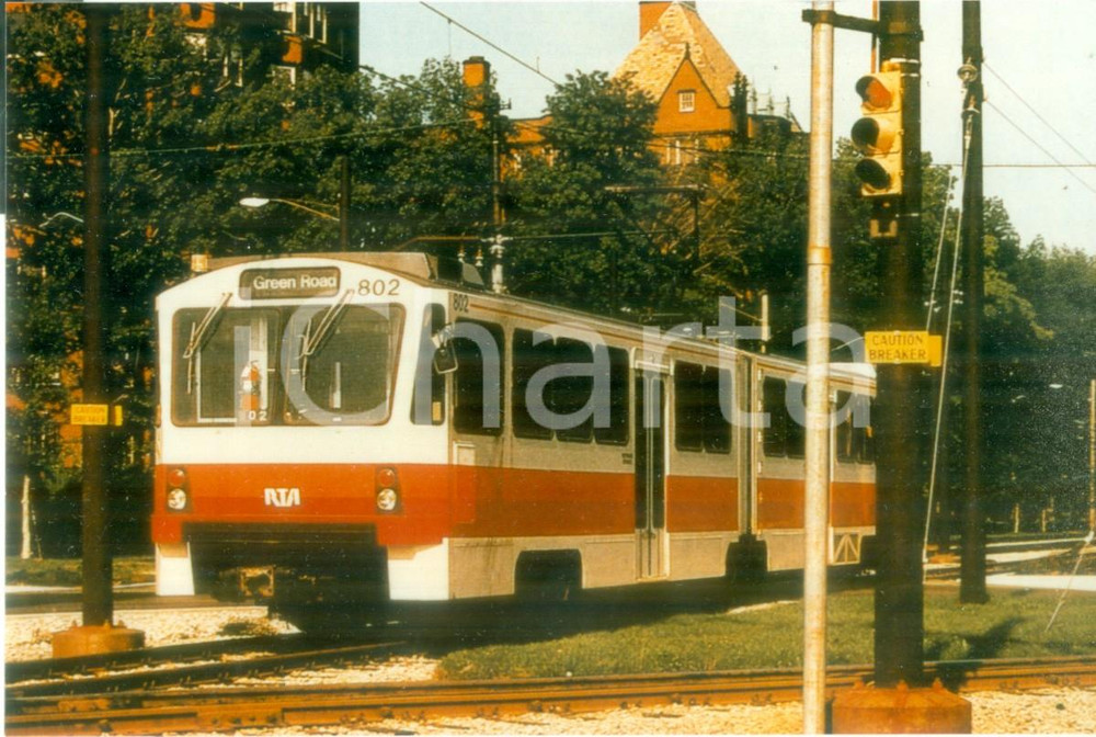 Fotografia d epoca originale 1975 ca USA Ferrovie RTA Locomotiva 802 per Green Road Fotografia 1