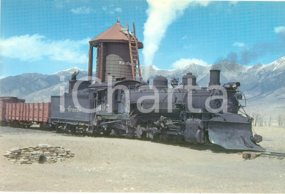Fotografia d epoca originale 1972 THE DENVER & RIO GRANDE WESTERN RAILROAD USA Locomotiva 497 Foto seriale 1