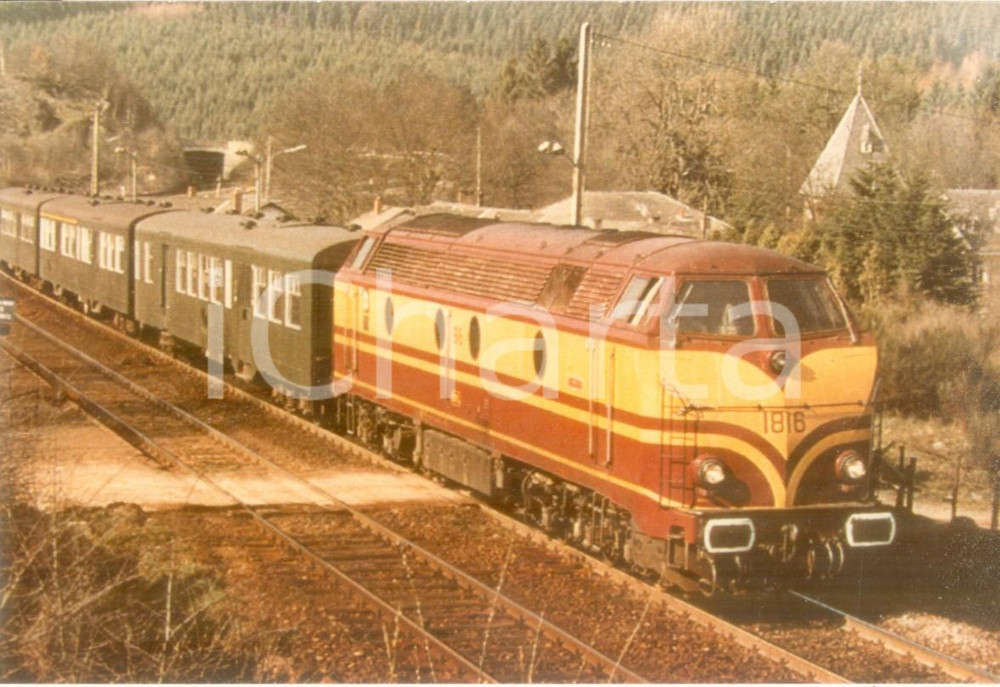 Fotografia d epoca originale 1975 ca LUSSEMBURGO Ferrovie lussemburghesi CFL Locomotiva 1816 Fotografia 1