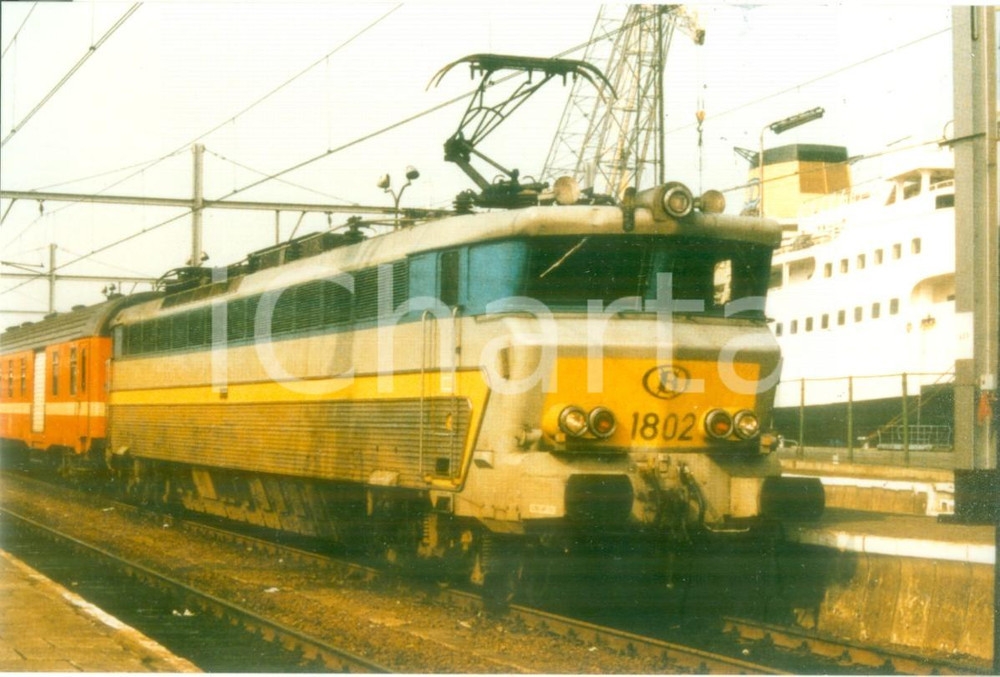 Fotografia d epoca originale 1975 ca BELGIO Ferrovie SNCB SociÃ©tÃ© Nationale Locomotiva B 1802 Fotografia 1