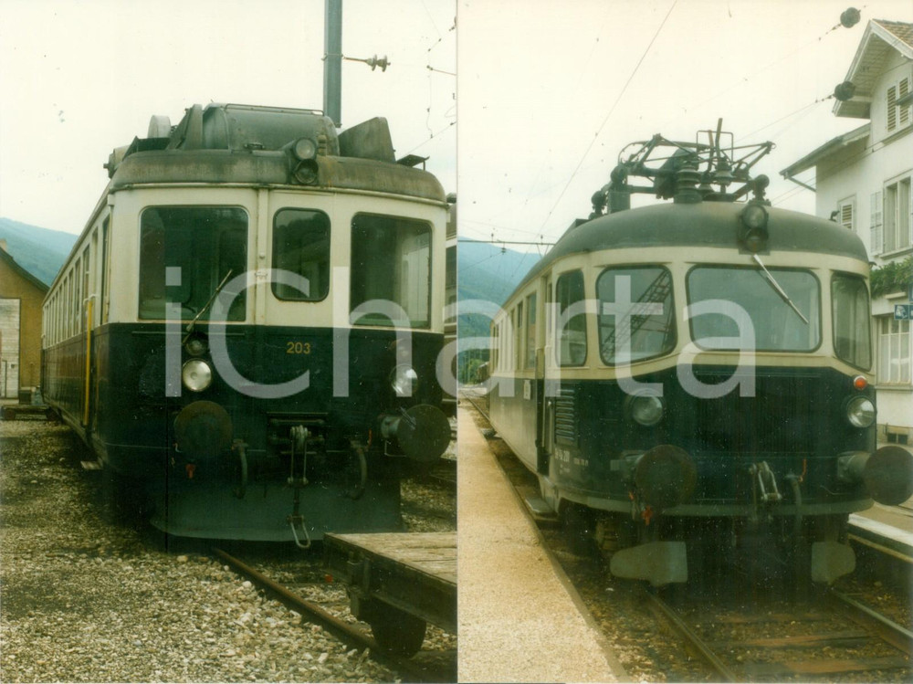 Fotografia d epoca originale 1975 ca SVIZZERA OensingenBalstahlBahn Locomotiva OeBB 203 Lotto 2 fotografie 1