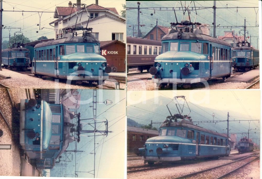 Fotografia d epoca originale 1975 ca KIOSK AUSTRIA OensingenBalstahlBahn Locomotiva OeBB 202 Lotto 4 foto 1