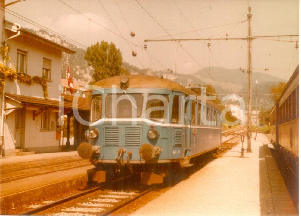 Fotografia d epoca originale 1975 ca SVIZZERA OensingenBalstahlBahn Locomotiva OeBB 1 Fotografia 1