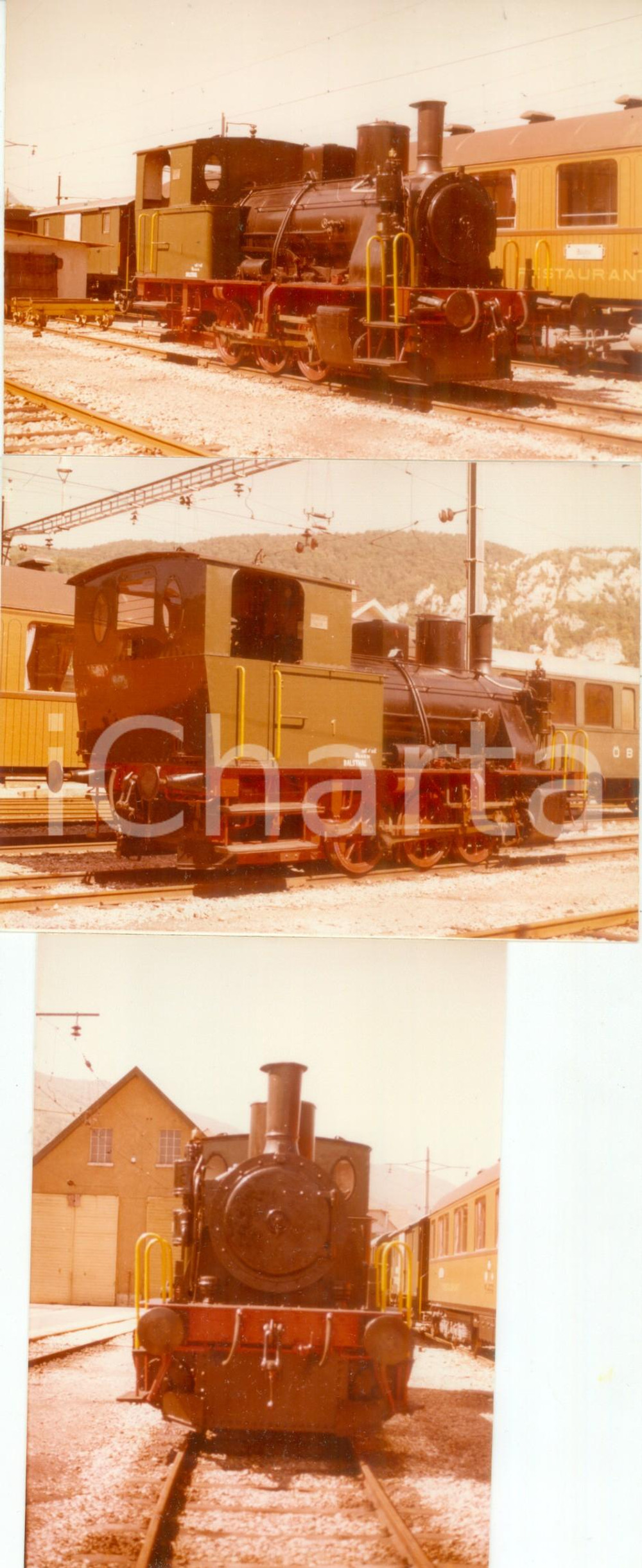 Fotografia d epoca originale 1975 ca SVIZZERA OensingenBalstahlBahn Locomotiva OeBB 1 Lotto 3 fotografie 1