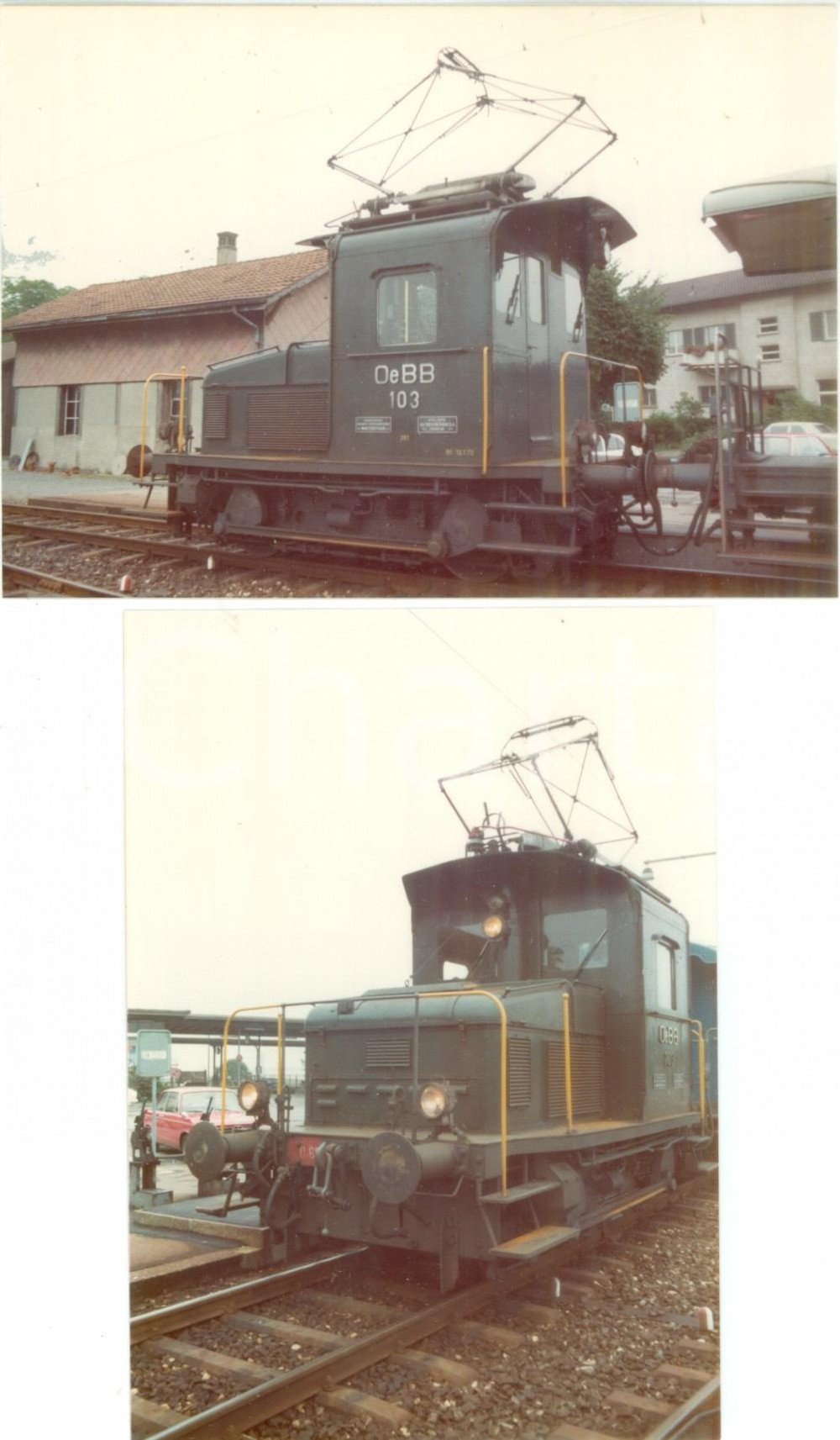 Fotografia d epoca originale 1975 ca SVIZZERA OensingenBalstahlBahn Locomotiva OeBB 103 Lotto 2 fotografie 1