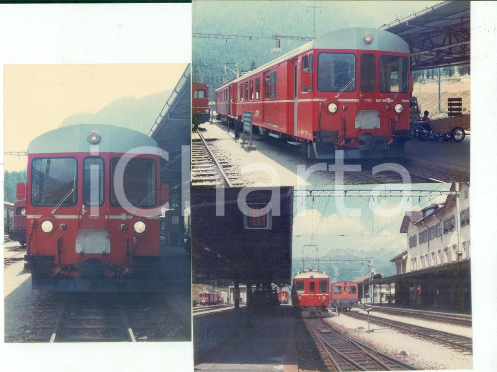 Fotografia d epoca originale 1975 ca SVIZZERA RhÃ¤tische Bahn Ferrovia retica Locomotiva 1721 Lotto 3 foto 1