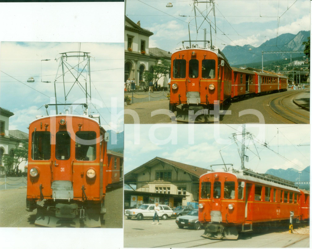 Fotografia d epoca originale 1985 SVIZZERA RhÃ¤tische Bahn Ferrovia retica Locomotiva 31 Lotto 3 fotografie 1
