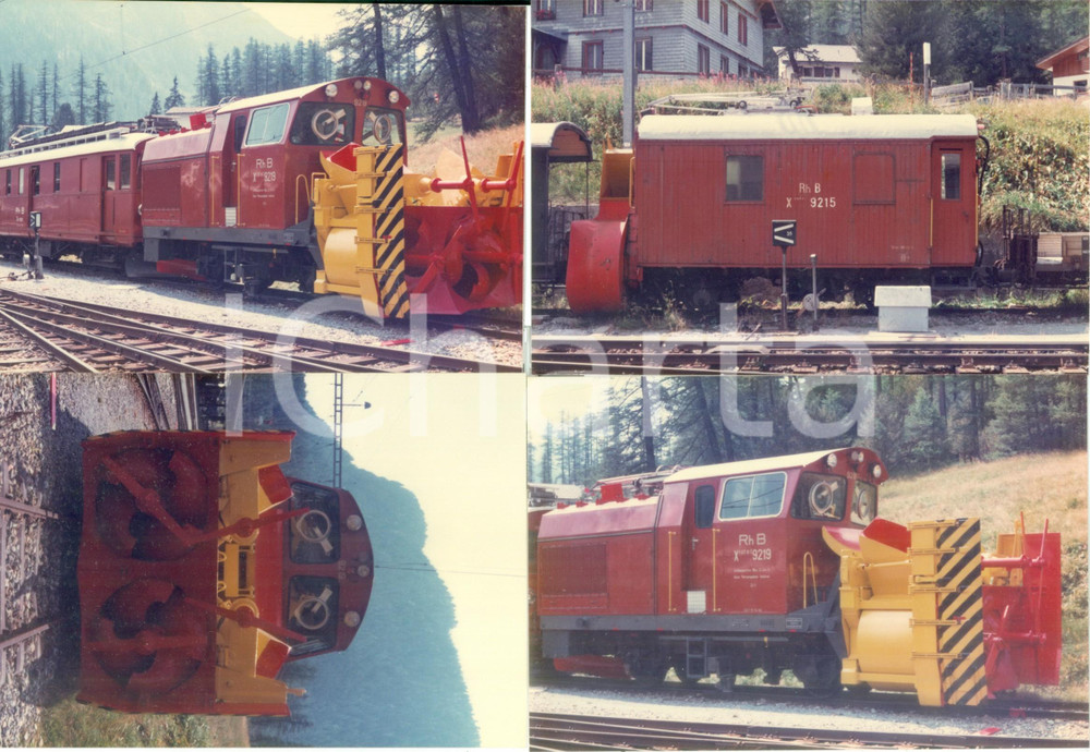 1975 ca SVIZZERA Rhätische Bahn Locomotiva spazzaneve X 9219 *Lotto 4 fotografie