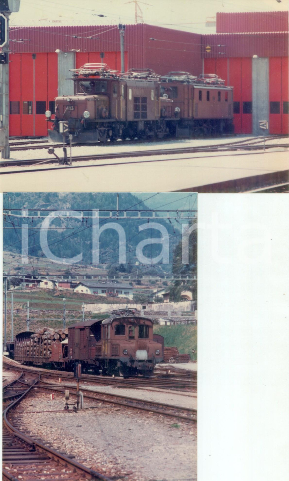 Fotografia d epoca originale 1975 ca SVIZZERA RhÃ¤tische Bahn Ferrovia retica Locomotiva 413 Lotto 2 foto 1