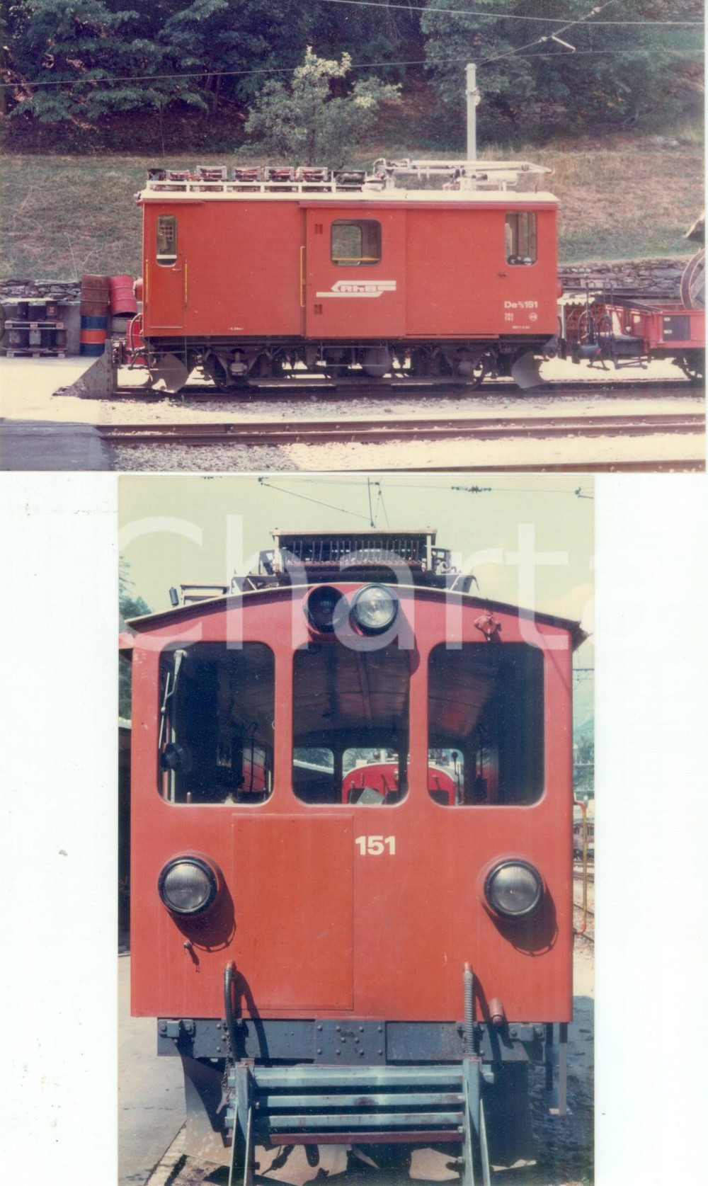 Fotografia d epoca originale 1975 ca SVIZZERA RhÃ¤tische Bahn Ferrovia retica Locomotiva 151 Lotto 2 foto 1