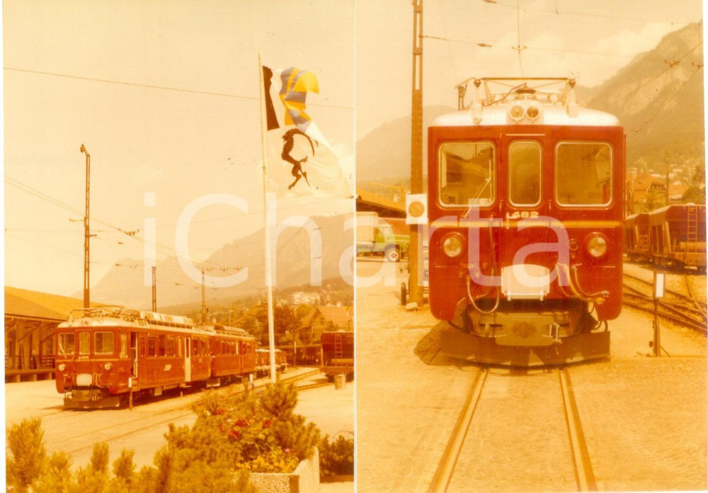 Fotografia d epoca originale 1975 ca SVIZZERA RhÃ¤tische Bahn Ferrovia retica Locomotiva 482 Lotto 2 foto 1