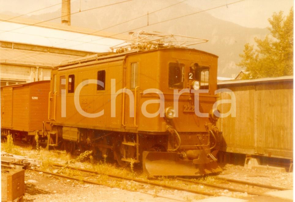 Fotografia d epoca originale 1975 ca SVIZZERA RhÃ¤tische Bahn Ferrovia retica Locomotiva 222 Fotografia 1
