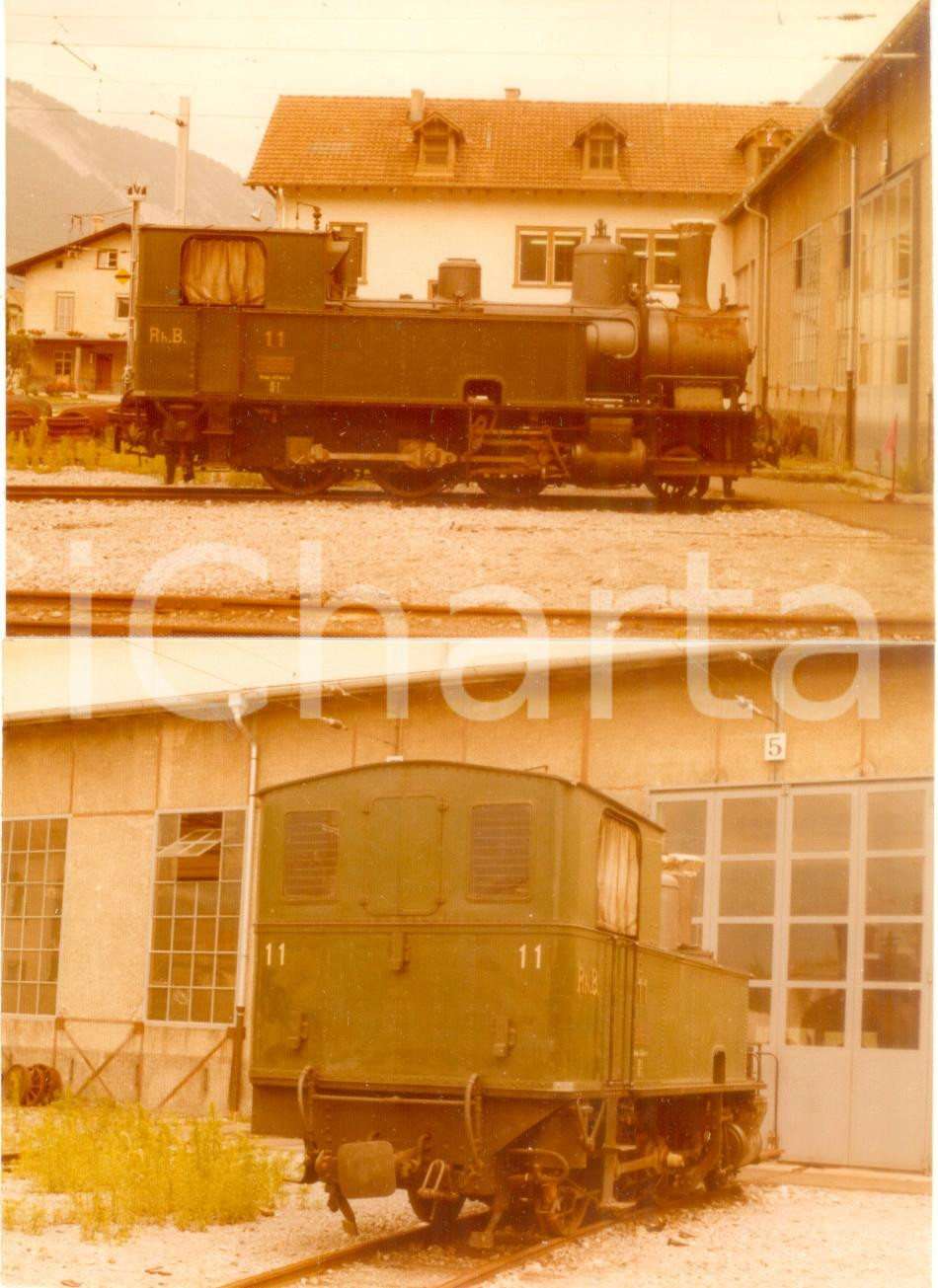 Fotografia d epoca originale 1975 ca SVIZZERA RhÃ¤tische Bahn Ferrovia retica Locomotiva 11 Lotto 2 fotografie 1