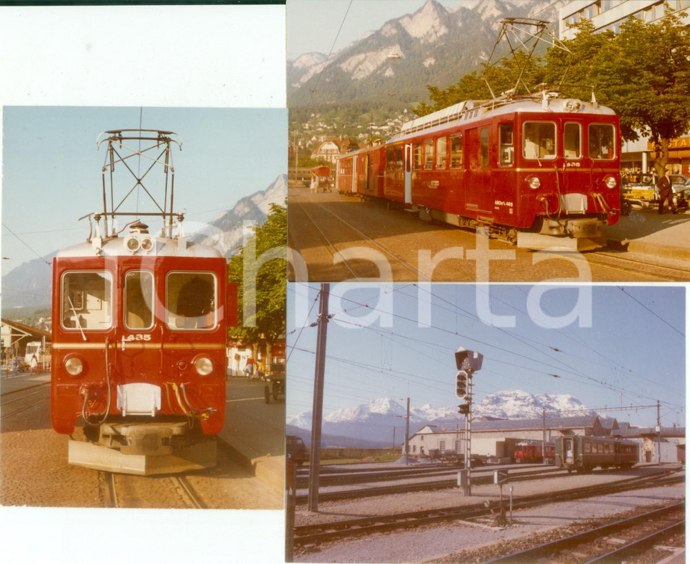 Fotografia d epoca originale 1975 ca SVIZZERA RhÃ¤tische Bahn Locomotiva 435 Lotto 3 fotografie 1
