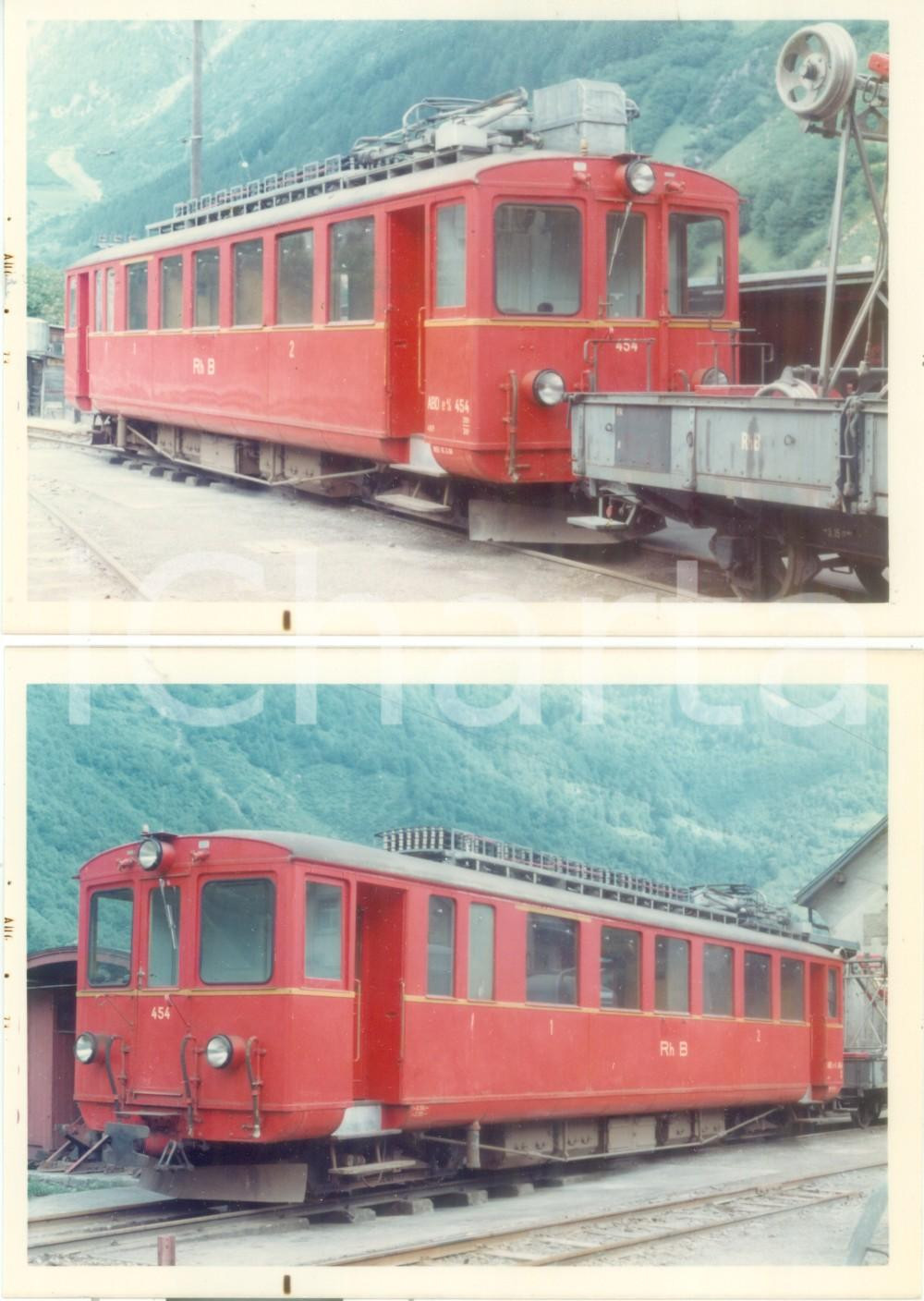 Fotografia d epoca originale 1973 SVIZZERA RhÃ¤tische Bahn BERNINA EXPRESS Locomotiva 454 Lotto 2 fotografie 1