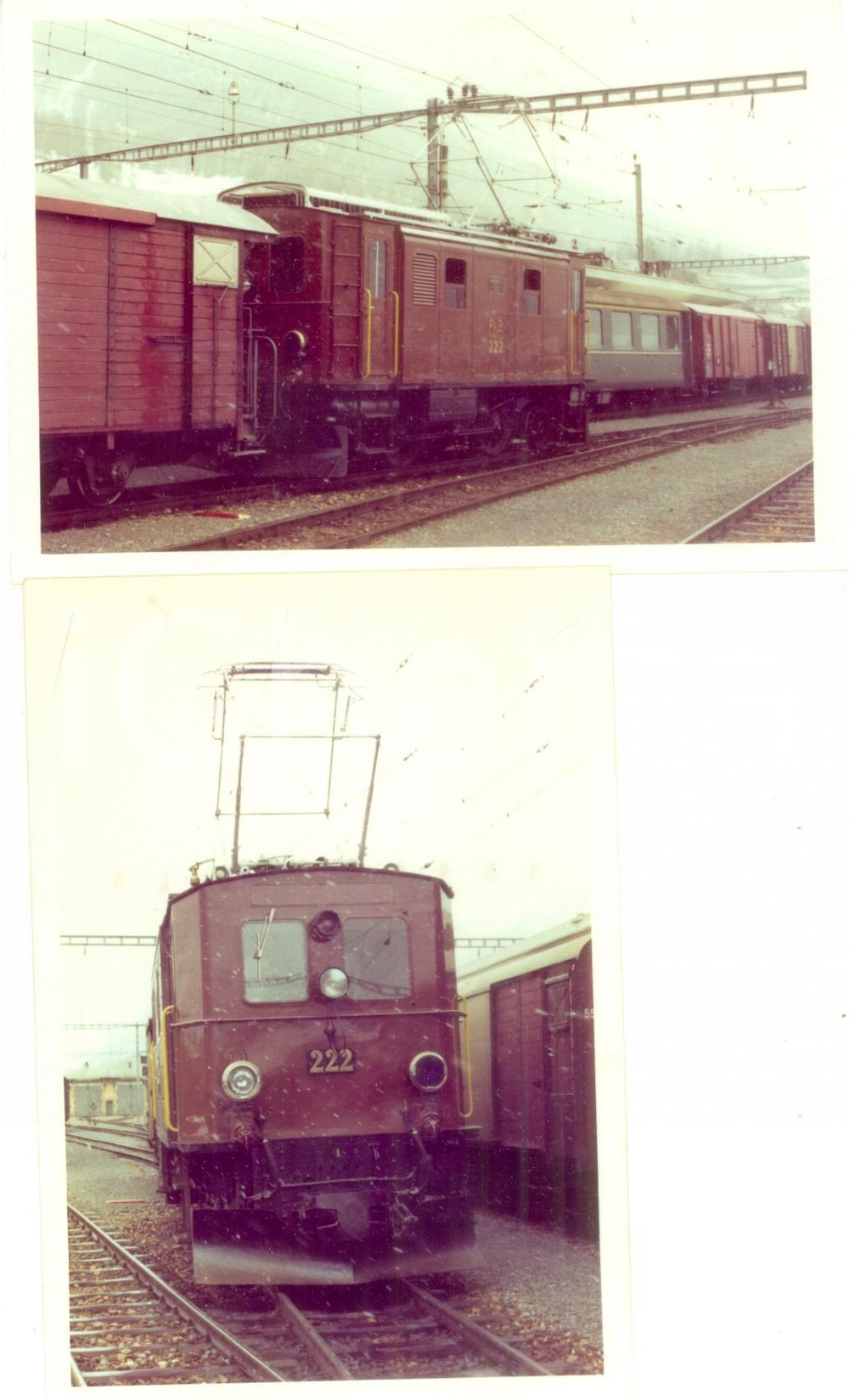 Fotografia d epoca originale 1975 ca SVIZZERA RhÃ¤tische Bahn Locomotiva 222 Lotto 2 fotografie 1