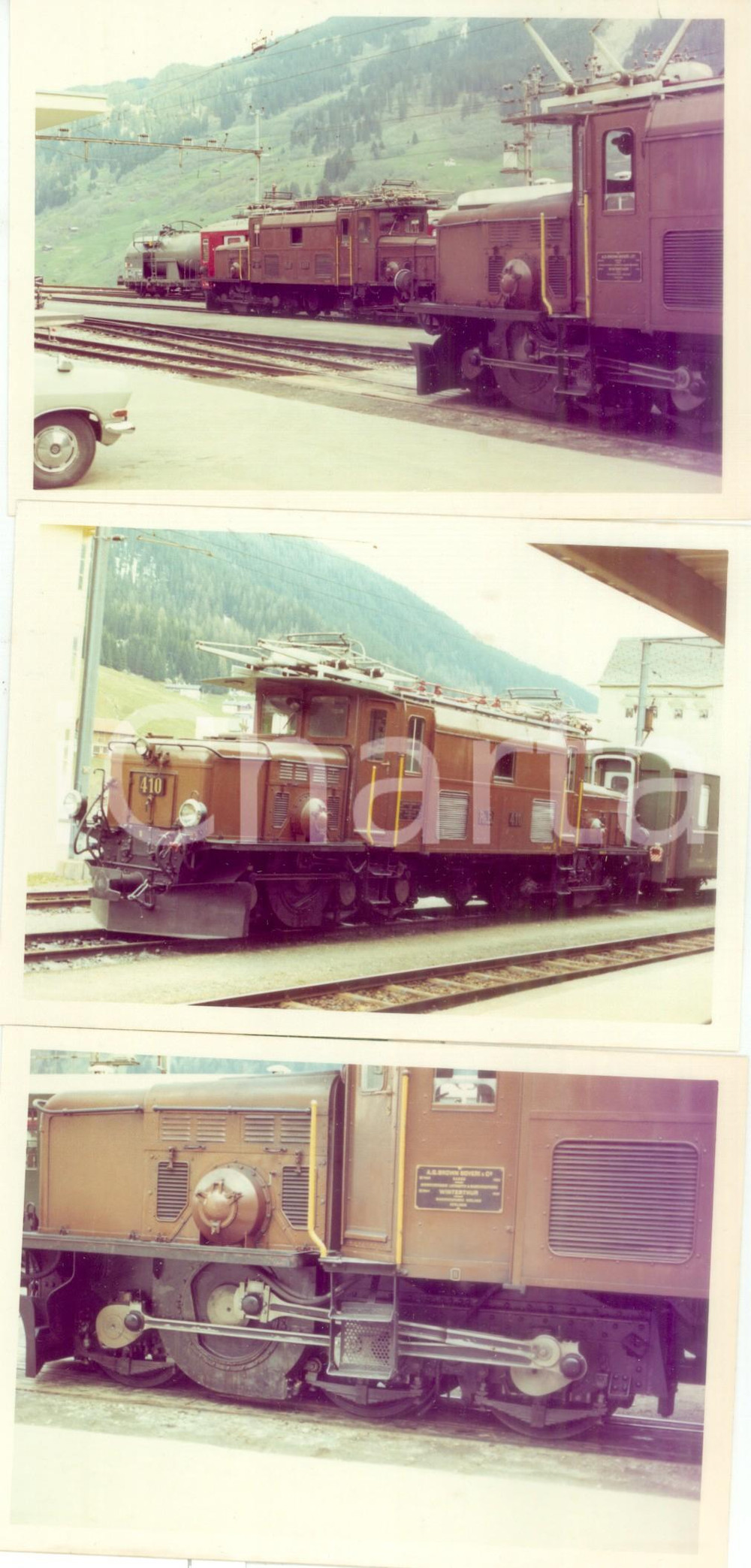 Fotografia d epoca originale 1975 ca SVIZZERA RhÃ¤tische Bahn Ferrovia retica Locomotiva 403 Lotto 3 foto 1