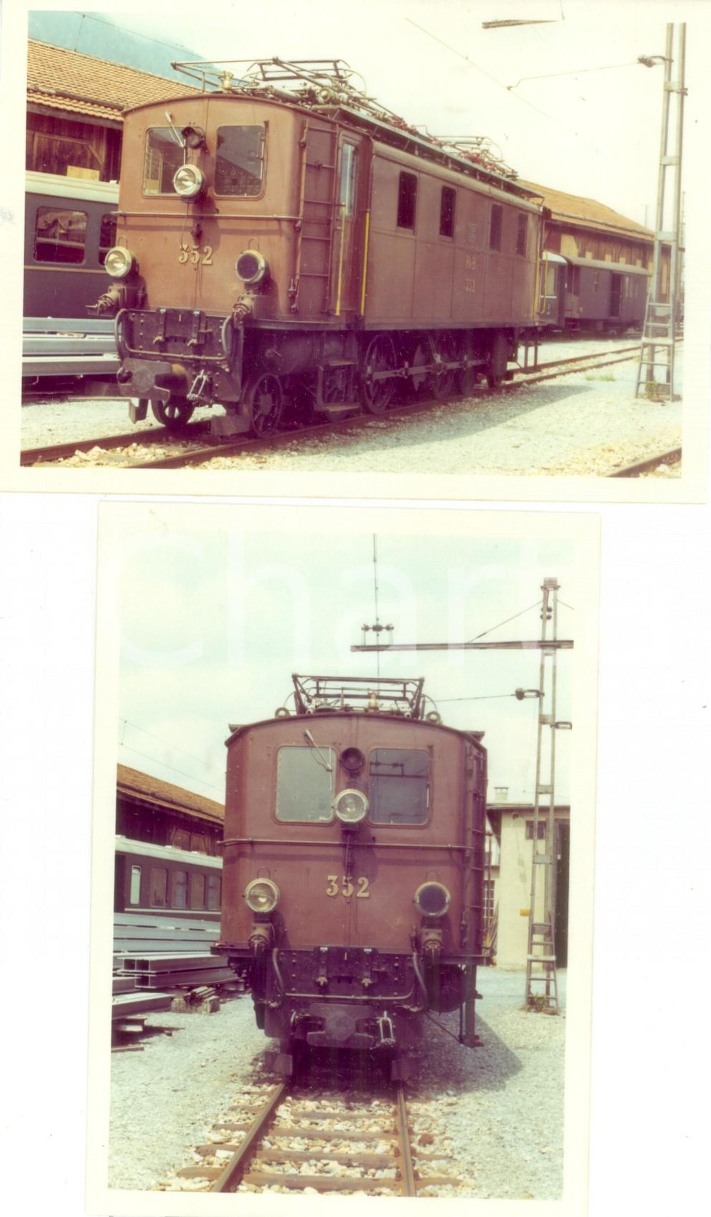 1975 ca SVIZZERA Rhätische Bahn Ferrovia Retica Locomotiva 352 *Lotto 2 foto