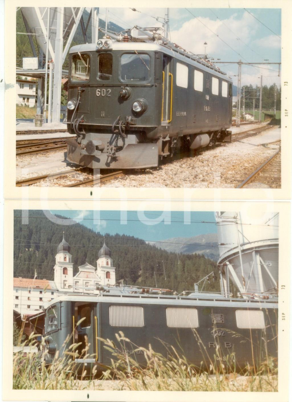 Fotografia d epoca originale 1973 SVIZZERA RhÃ¤tische Bahn BERNINA EXPRESS Locomotiva 602 Lotto 2 foto 1