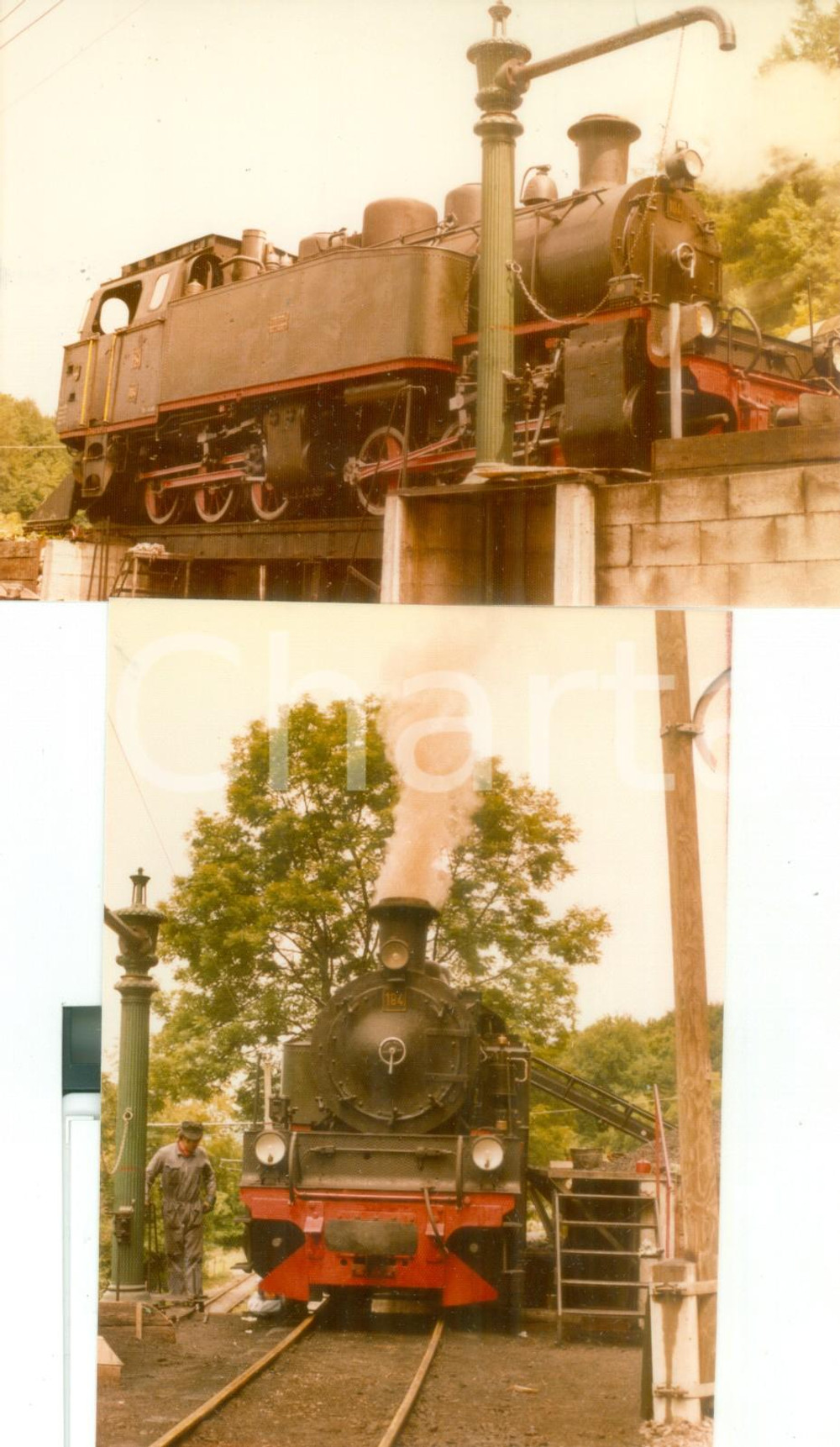 Fotografia d epoca originale 1975 ca SVIZZERA Ferrovie svizzere Locomotiva 104 Lotto 2 fotografie 1