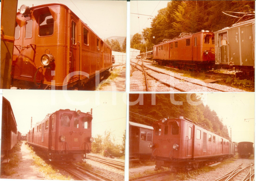 Fotografia d epoca originale 1975 ca CHAULIN SVIZZERA Locomotiva 181 sul binario Lotto 4 fotografie 1