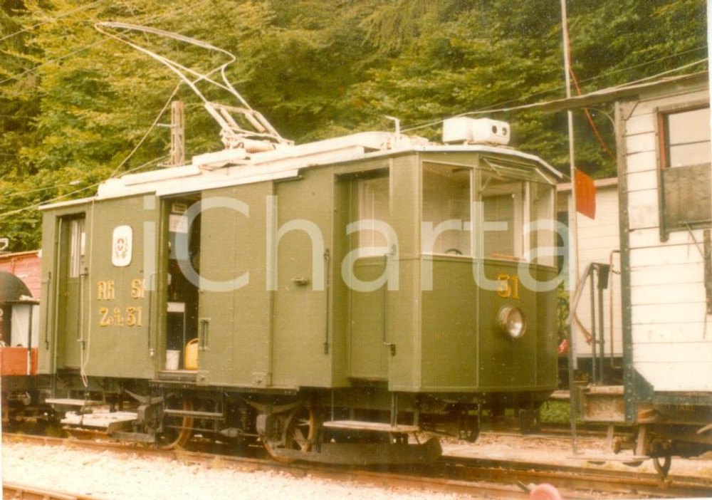 Fotografia d epoca originale 1975 ca SVIZZERA Ferrovie Locomotiva Ze 2/2 31 Fotografia 1