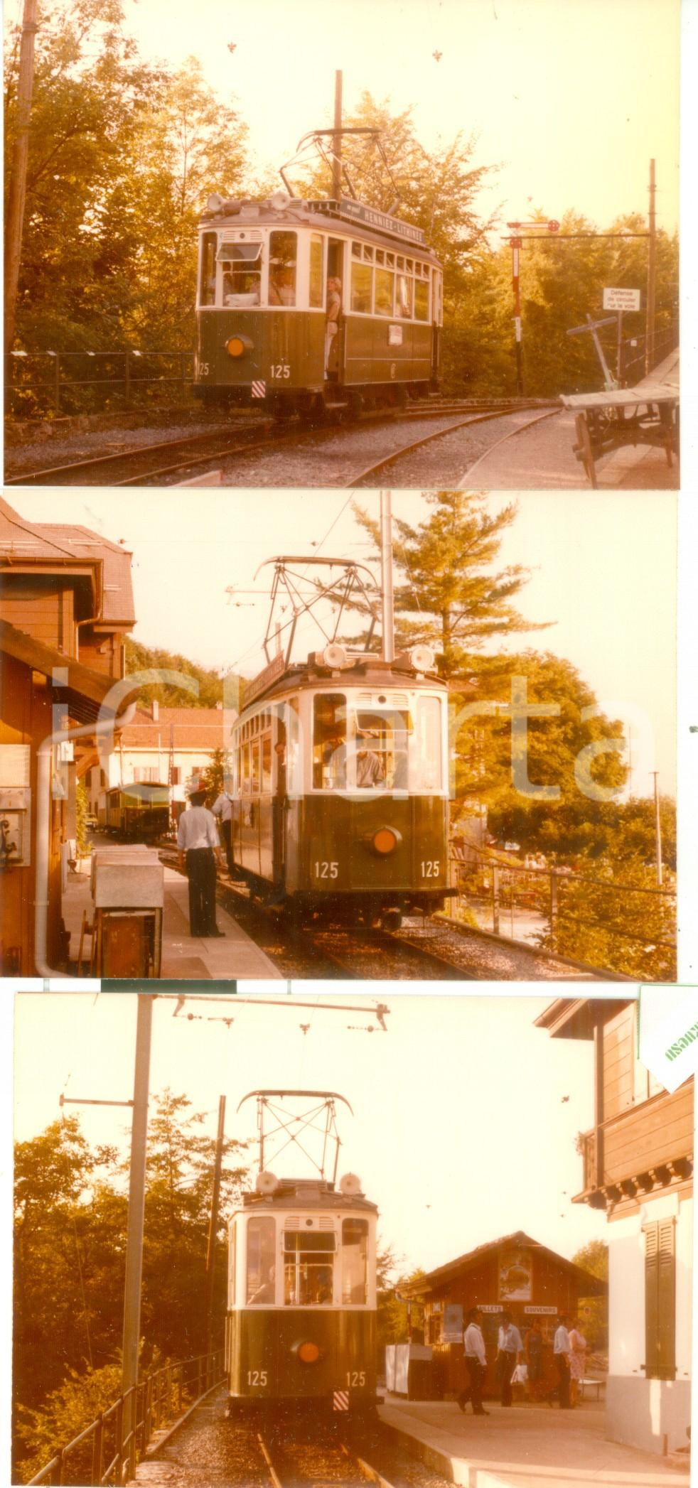 Fotografia d epoca originale 1975 ca BLONAYCHAMBY SVIZZERA Locomotiva 125 passa in stazione Lotto 3 foto 1