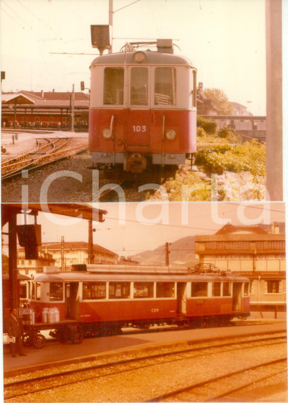 Fotografia d epoca originale 1975 SVIZZERA Ferrovia VEVEYBLONAYLES PLEIADES CEV Locomotive 103 Lotto 3 foto 1