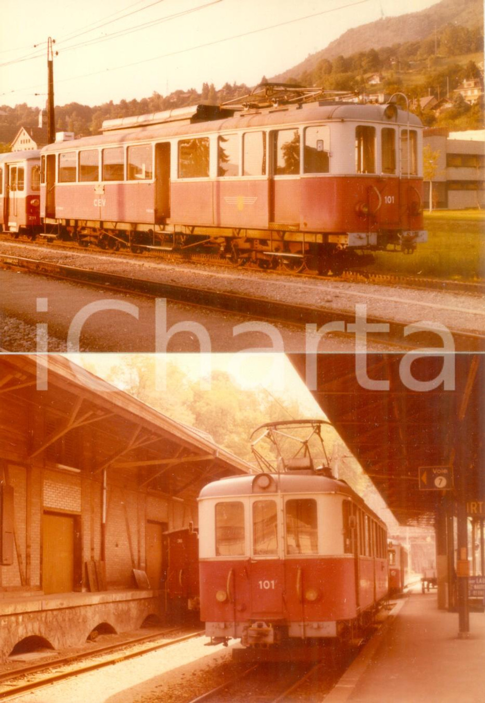Fotografia d epoca originale 1975 SVIZZERA Ferrovia VEVEYBLONAYLES PLEIADES CEV Locomotive 101 Lotto 2 foto 1