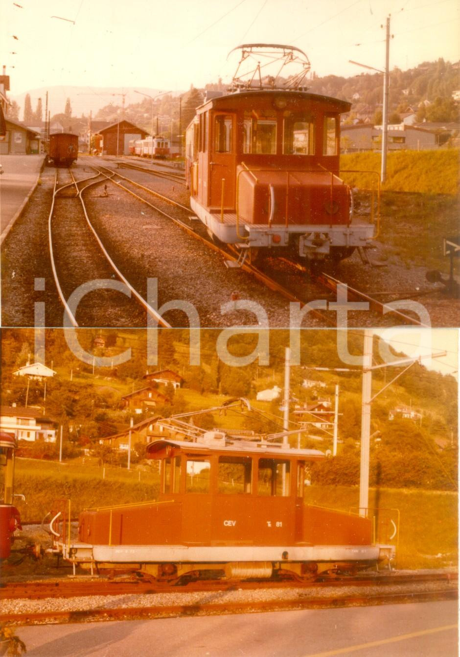 Fotografia d epoca originale 1975 ca SVIZZERA Ferrovie VEVEYBLONAYLES PLEIADES CEV Loco T 81 Lotto 2 foto 1
