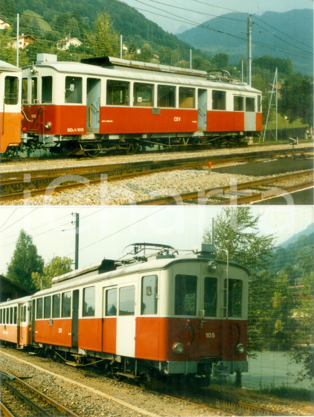 Fotografia d epoca originale 1975 SVIZZERA Ferrovia VEVEYBLONAYLES PLEIADES CEV Locomotive 105 Lotto 2 foto 1