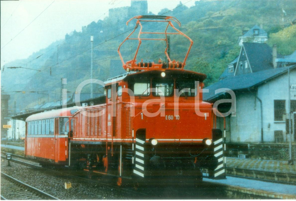 Fotografia d epoca originale 1975 ca KAUB GERMANIA FEDERALE Locomotiva E 60 10 1 Fotografia 1