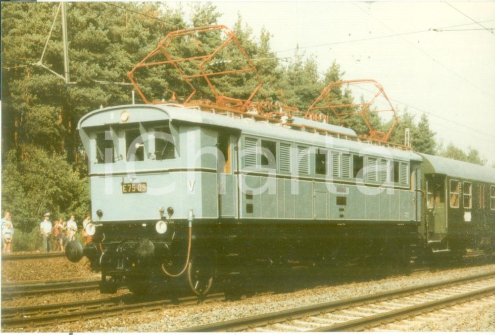 Fotografia d epoca originale 1975 ca GERMANIA FEDERALE Ferrovie Locomotiva E 75 09 Fotografia 1