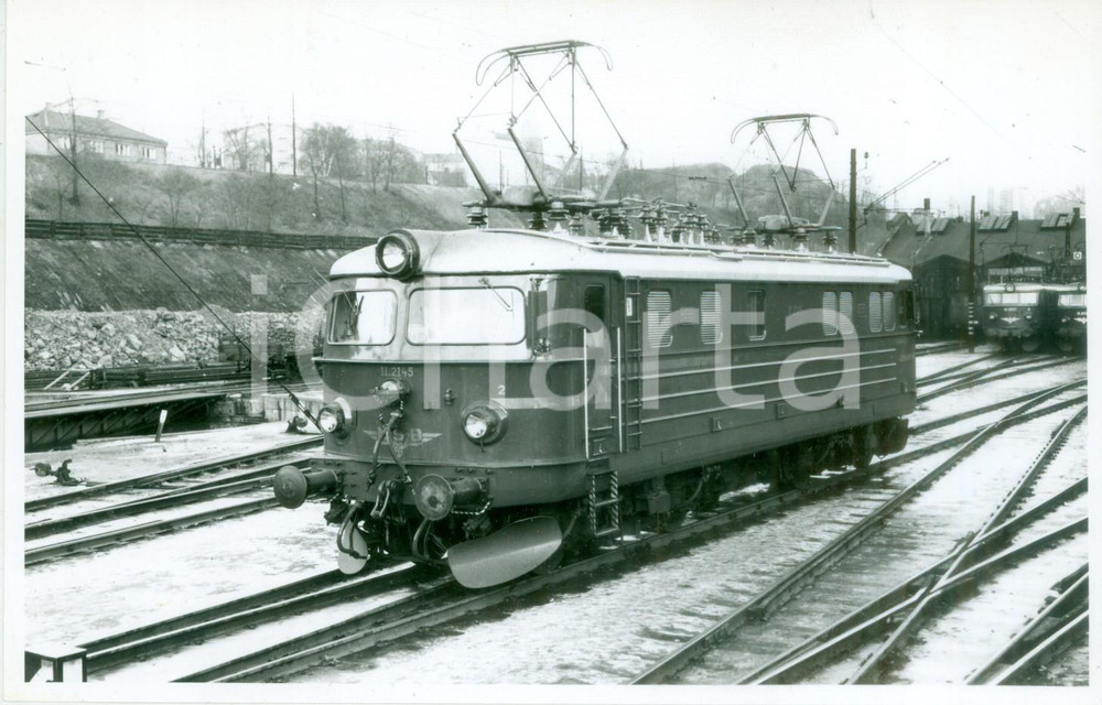 Fotografia d epoca originale 1970 ca SCANDINAVIA FERROVIE AEG Federtopf Antrieb Locomotiva 49 11 2145 Foto 1